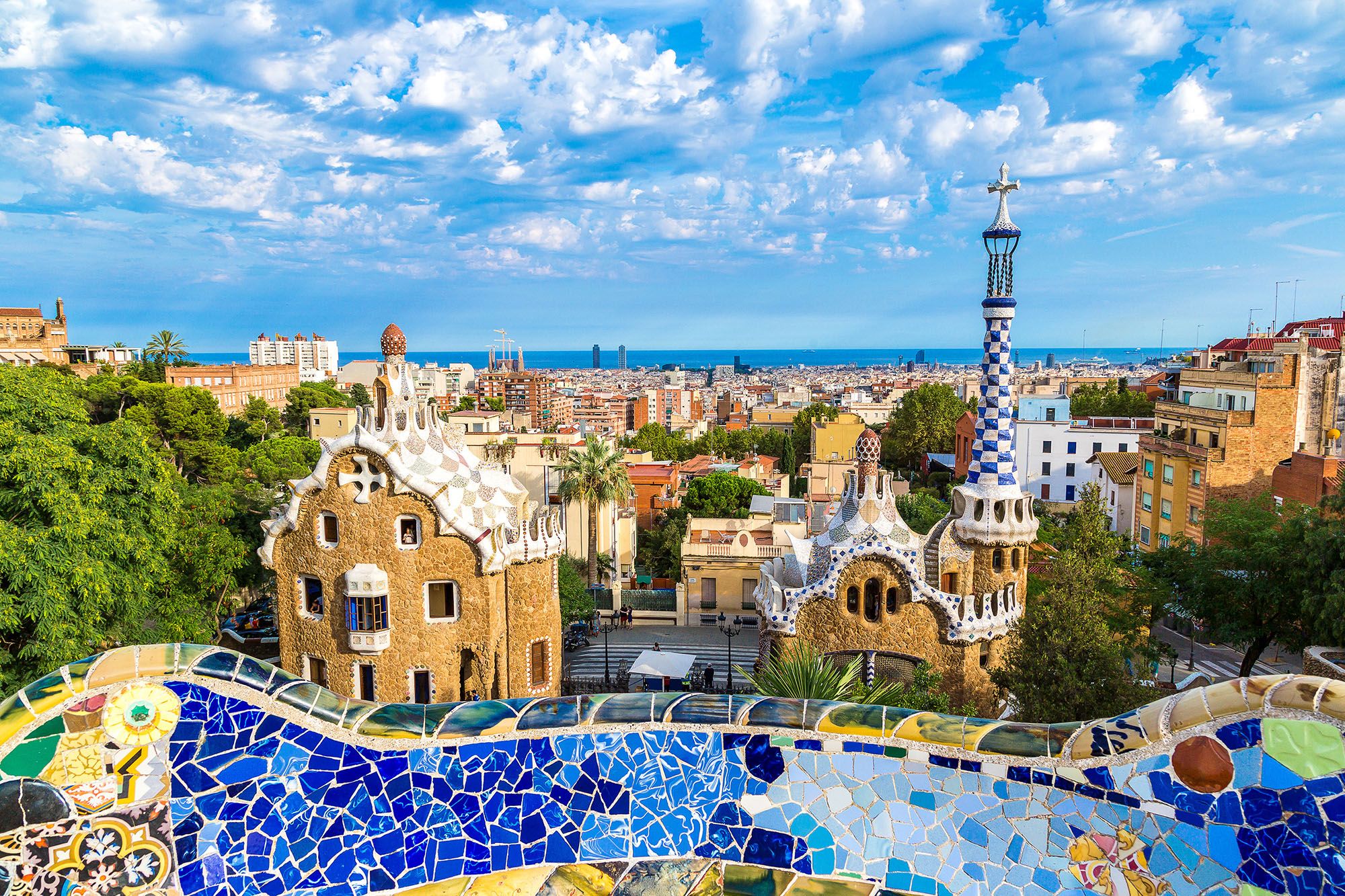 Le parc Güell à Barcelone - Espagne
