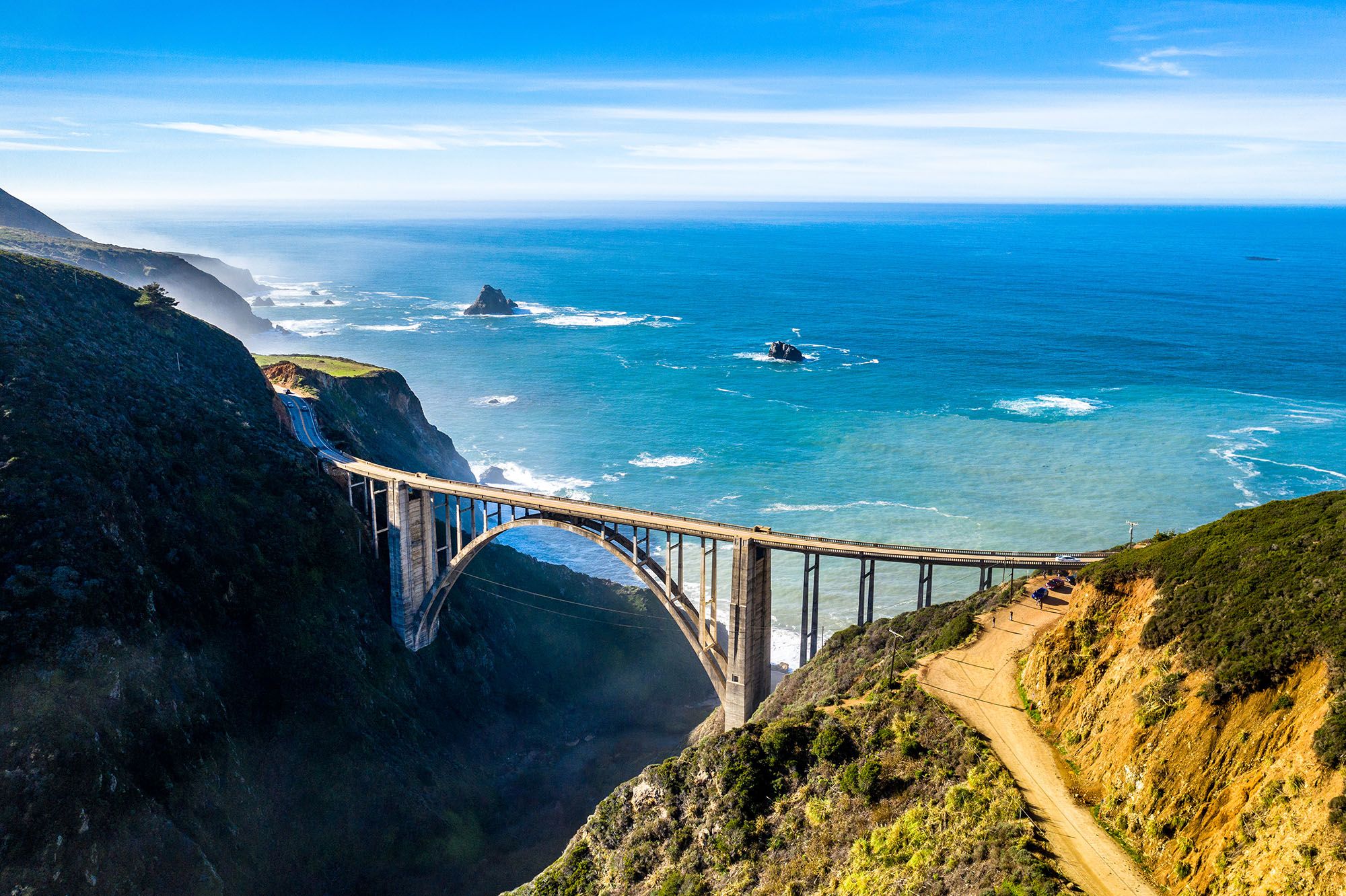 Vue sur la Highway 1 suit la côte pacifique - Californie (Etats-Unis)
