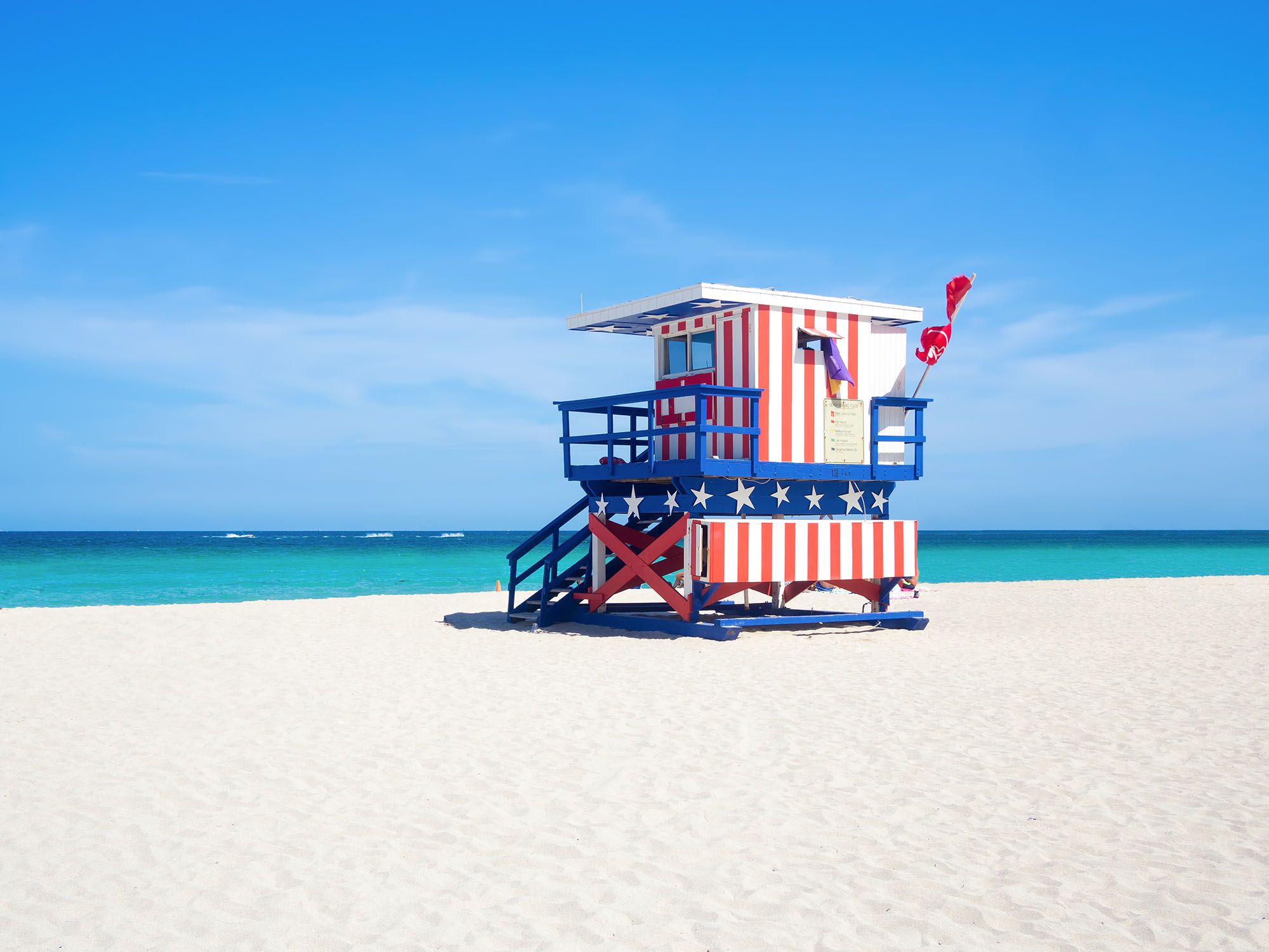 Célèbre cabane de sauvetage à South Beach - Miami (Etats-Unis)