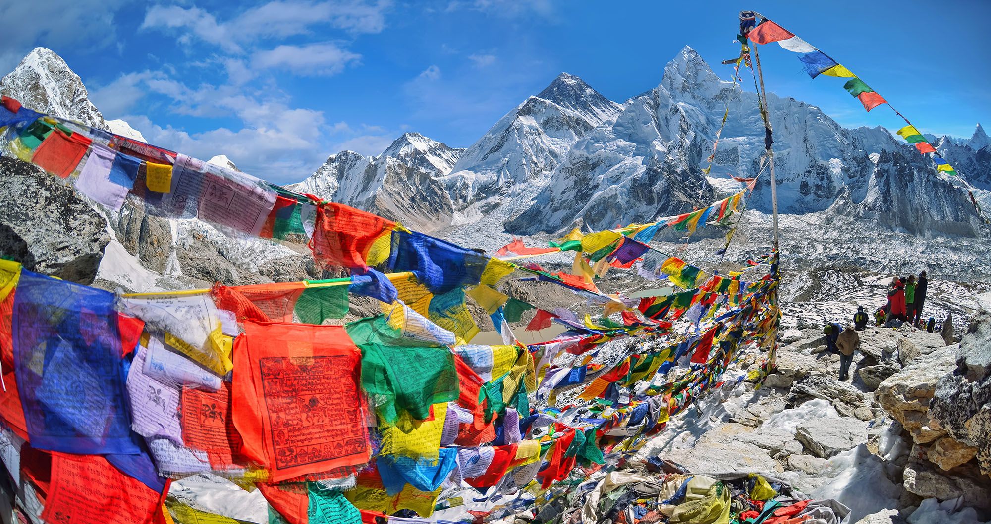 Vue du mont Everest et du Nuptse depuis Kala Patthar dans le parc national de Sagarmatha - Népal