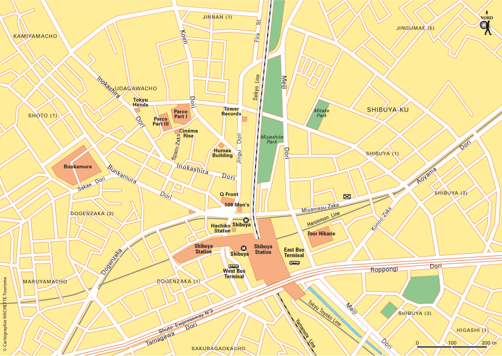 Carte Tokyo Shibuya - Plan Tokyo Shibuya