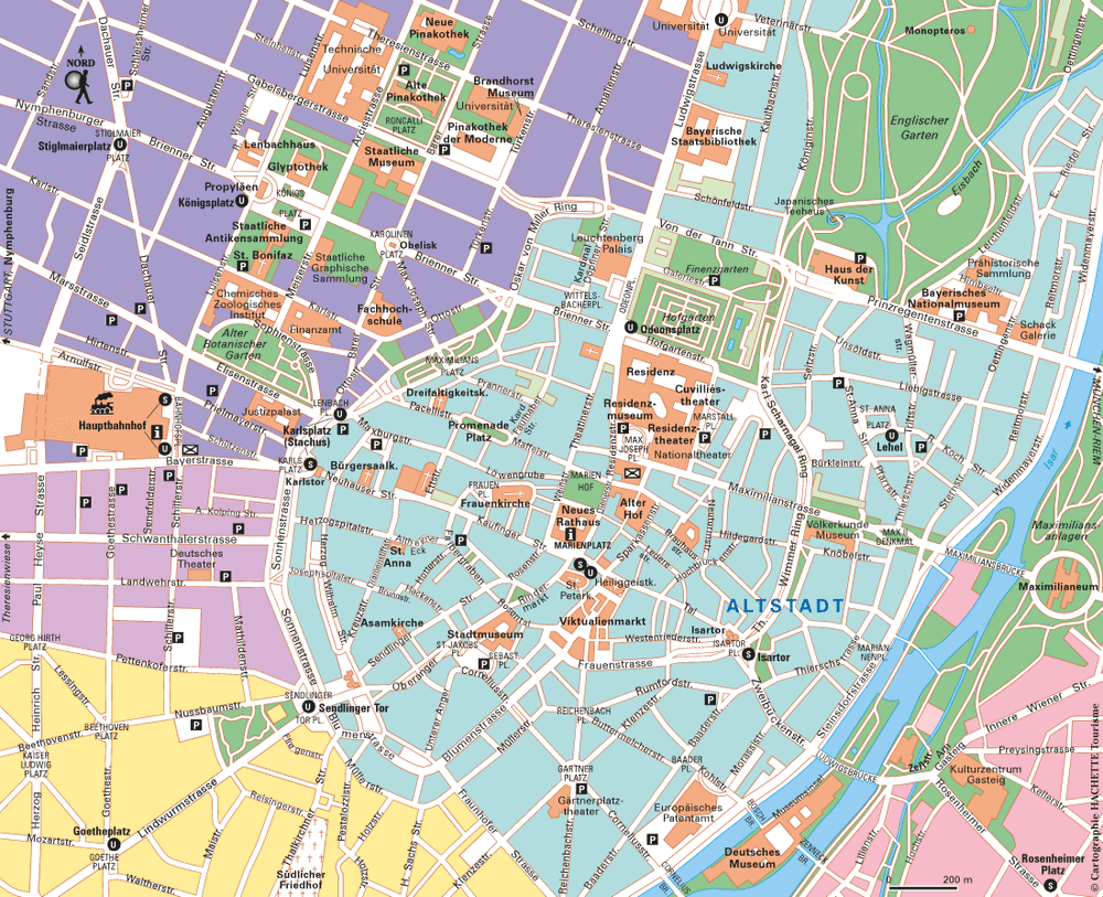 Carte Munich Centre-ville - Plan Munich Centre-ville
