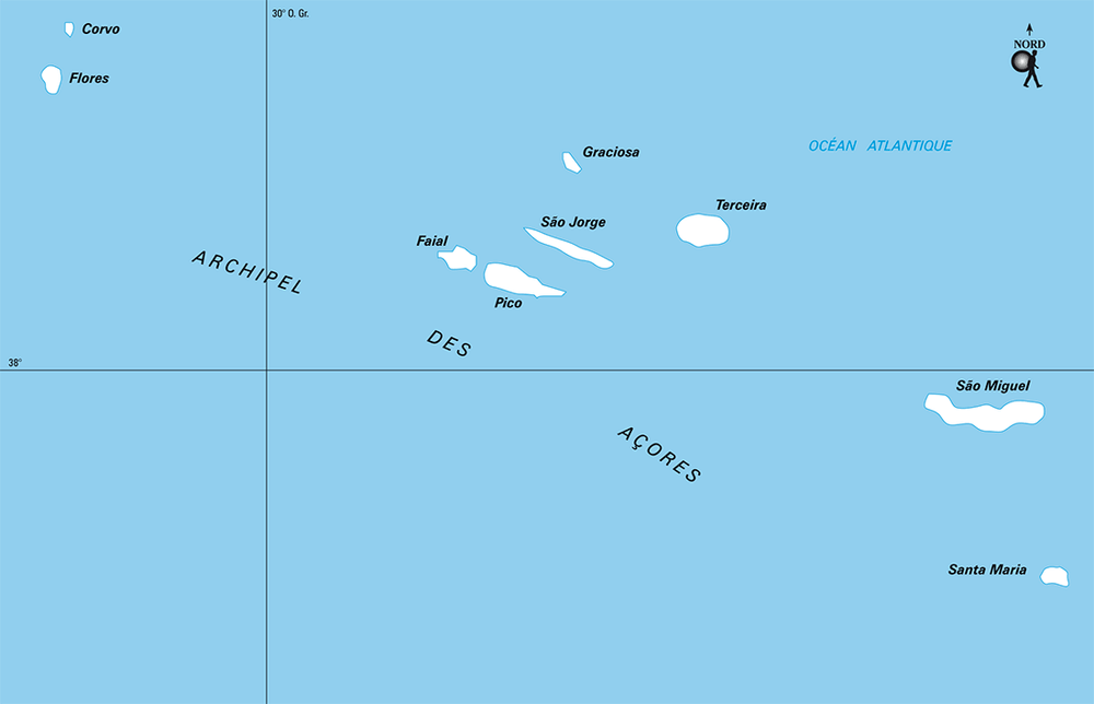 Carte Archipel des Açores - Plan Archipel des Açores