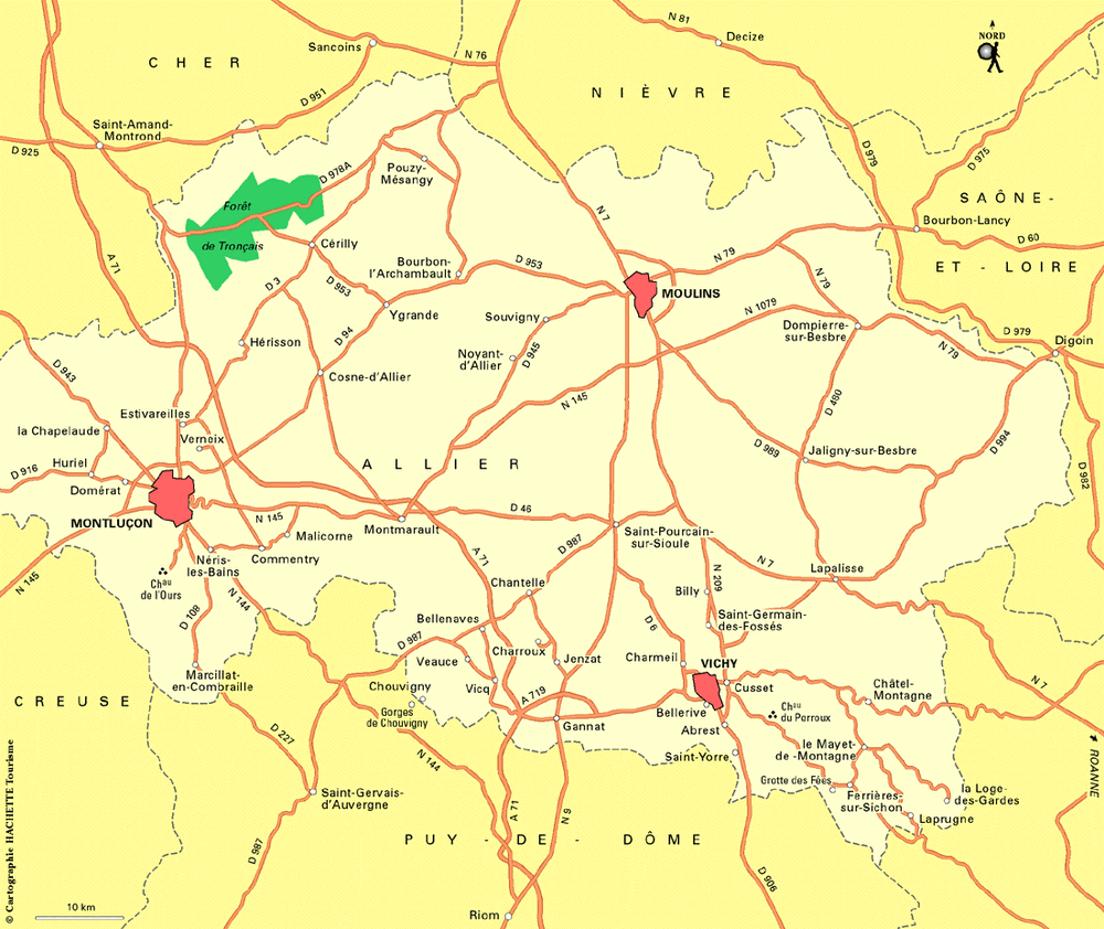 Carte Allier - Plan Allier