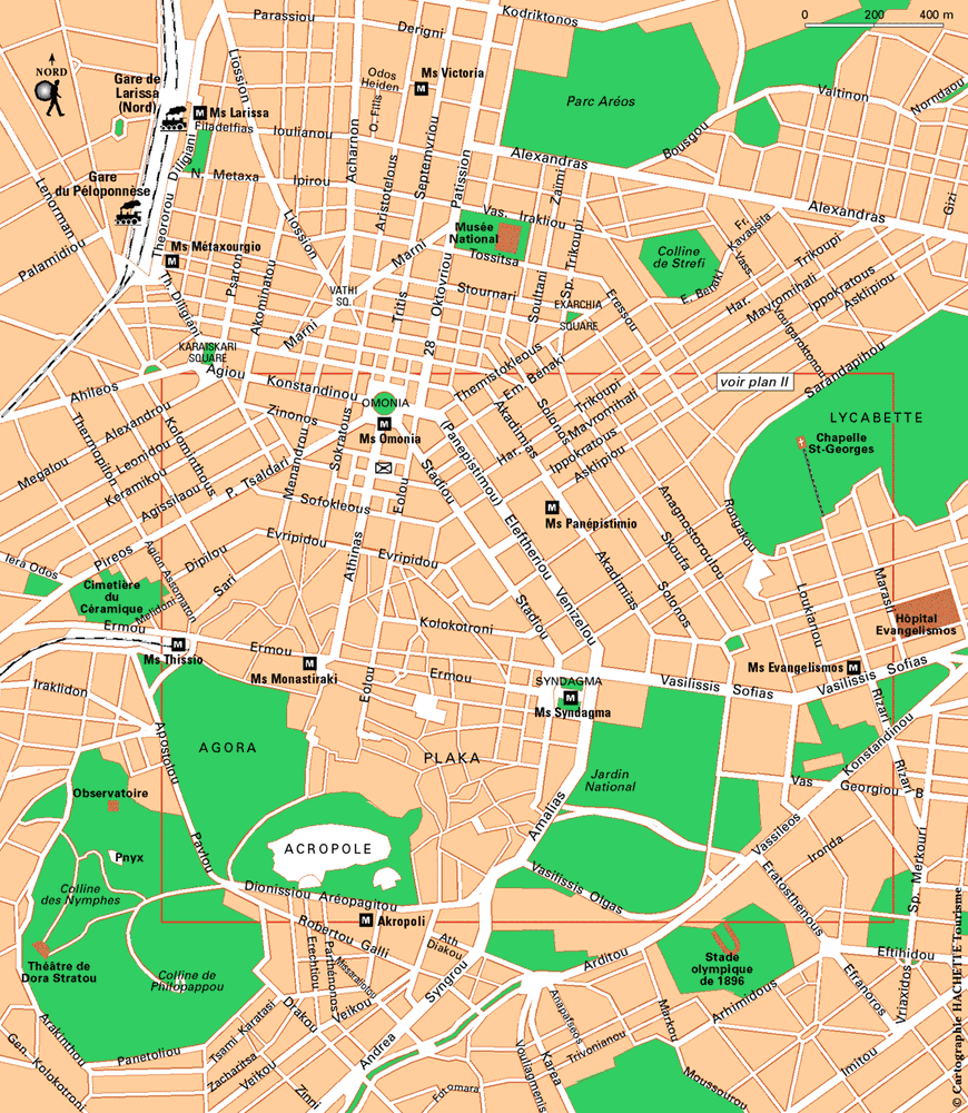 Carte Athènes : Centre-ville - Plan Athènes : Centre-ville