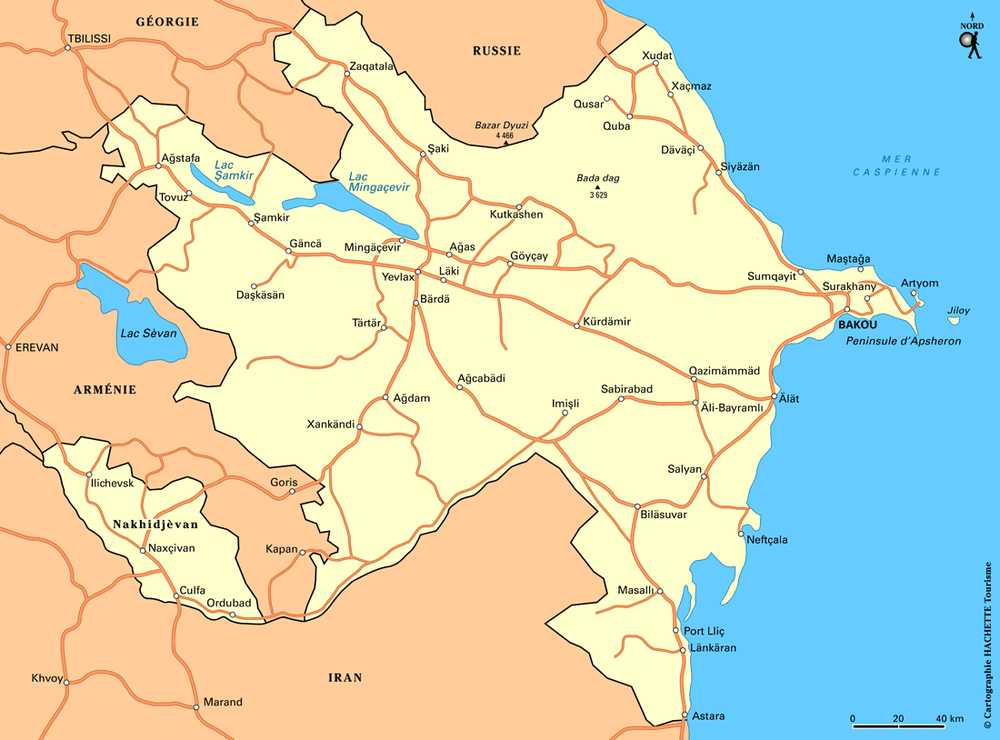 Carte Azerbaïdjan - Plan Azerbaïdjan