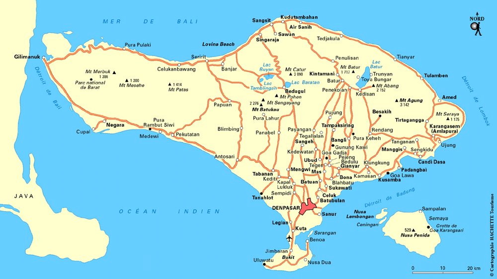 Carte Bali - Plan Bali