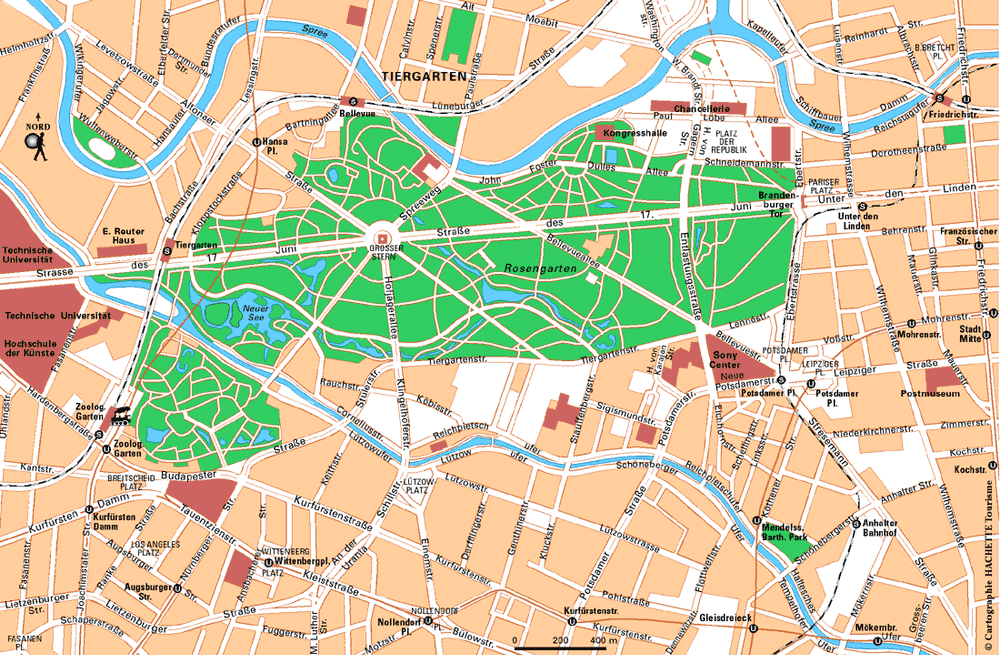 Carte Berlin : Tiergarten - Plan Berlin : Tiergarten