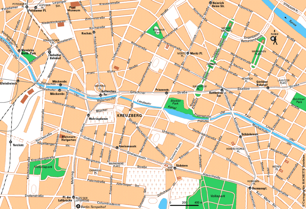 Carte Berlin : Kreuzberg - Plan Berlin : Kreuzberg