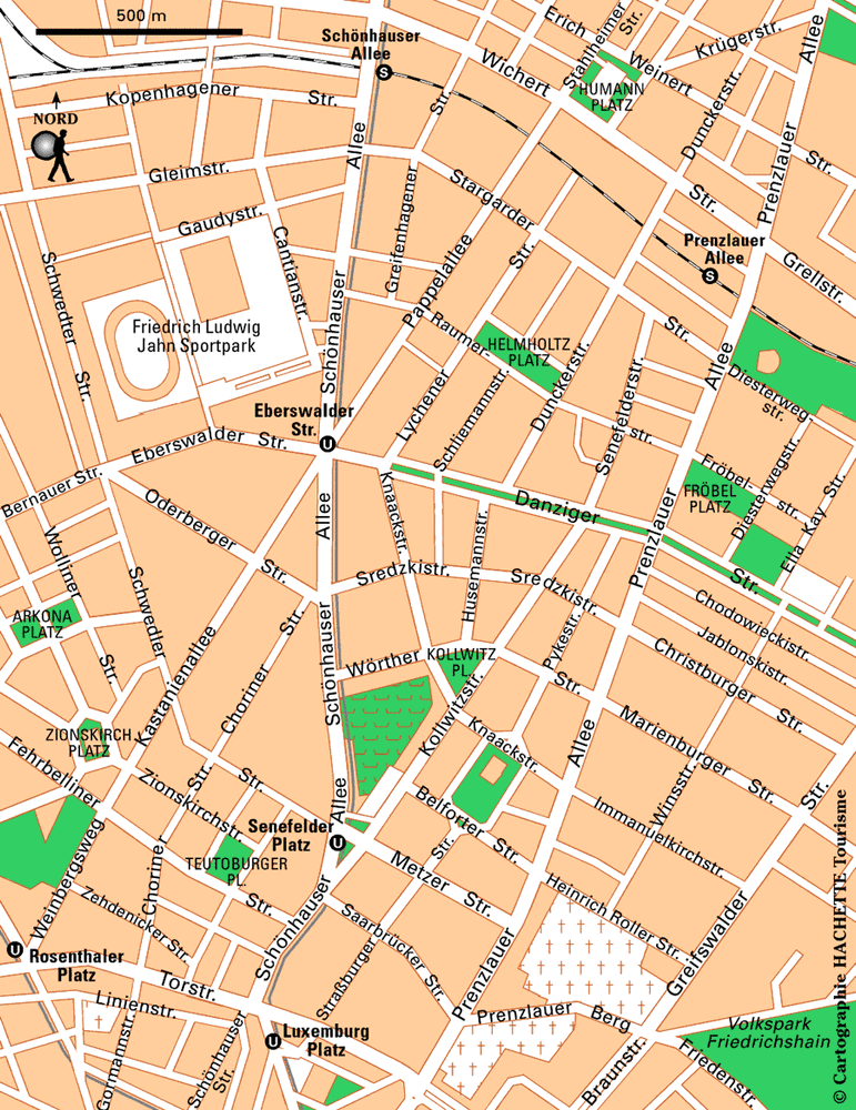 Carte Berlin : Prenzlauer Berg - Plan Berlin : Prenzlauer Berg