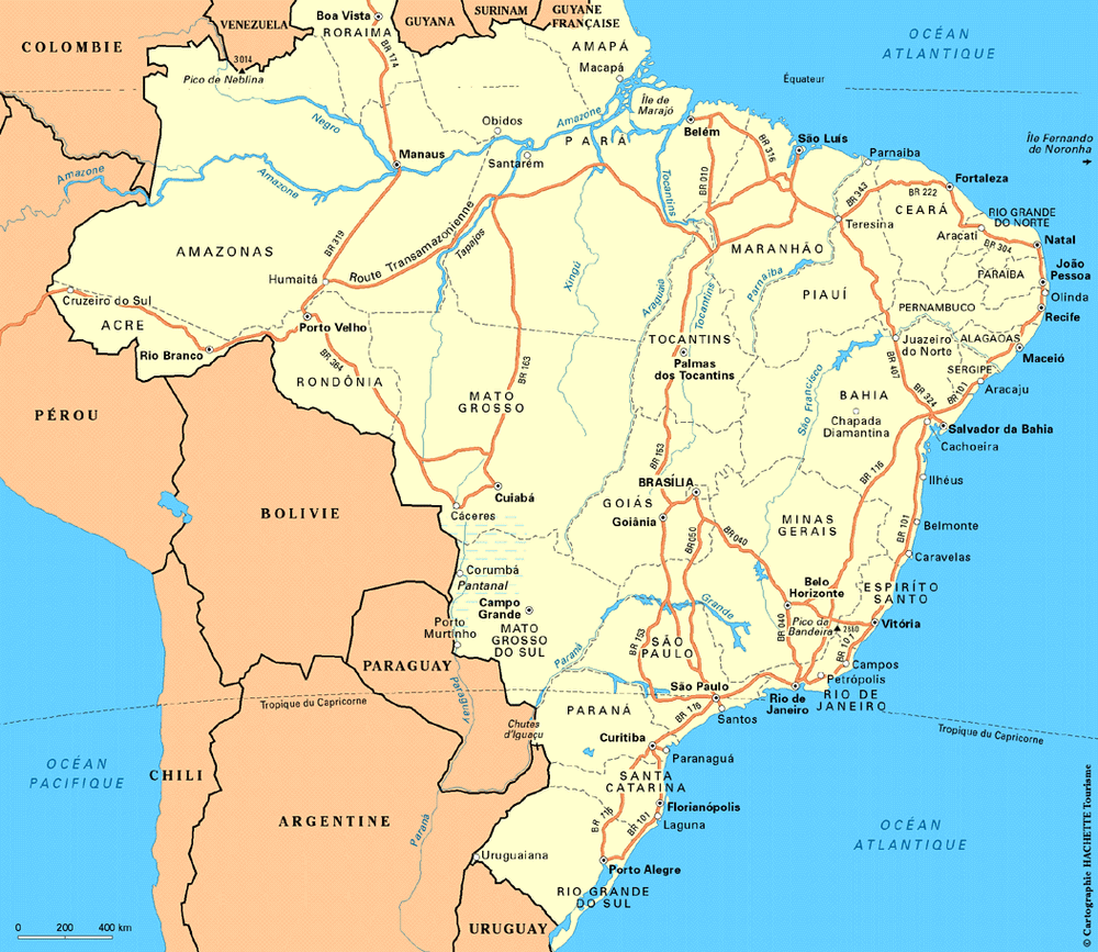 Carte Brésil - Plan Brésil