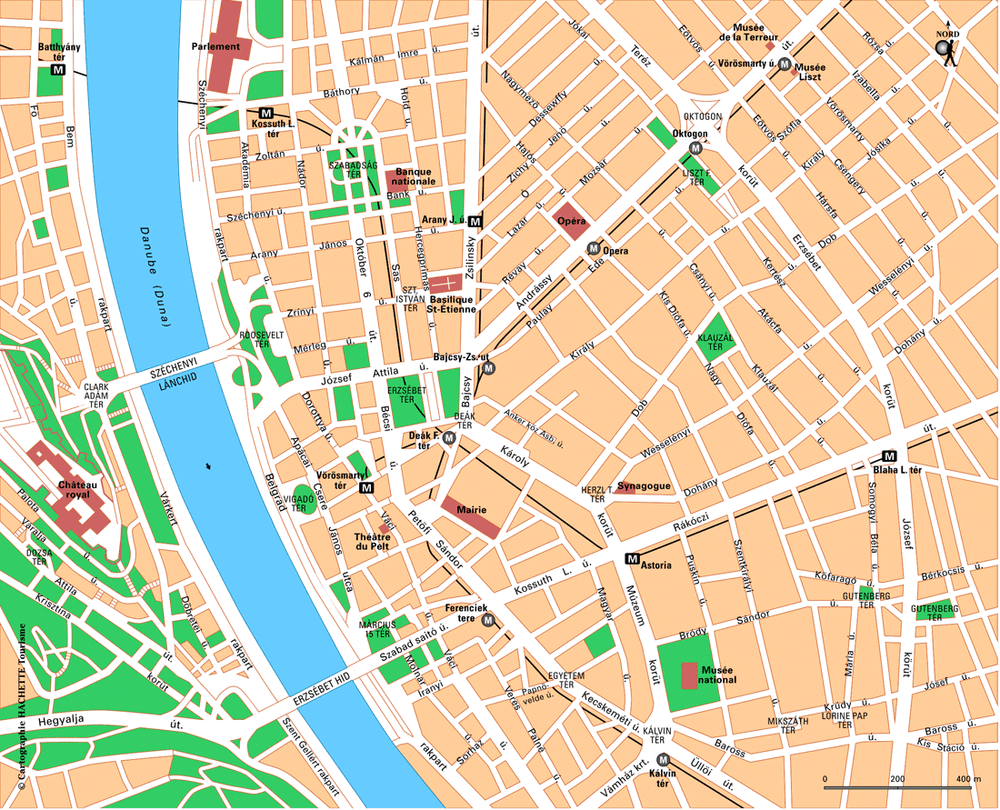 Carte Budapest rive gauche - Plan Budapest rive gauche