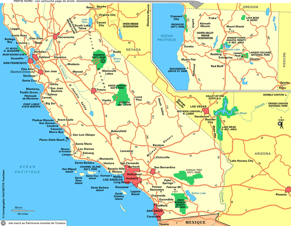 Carte Californie - Plan Californie