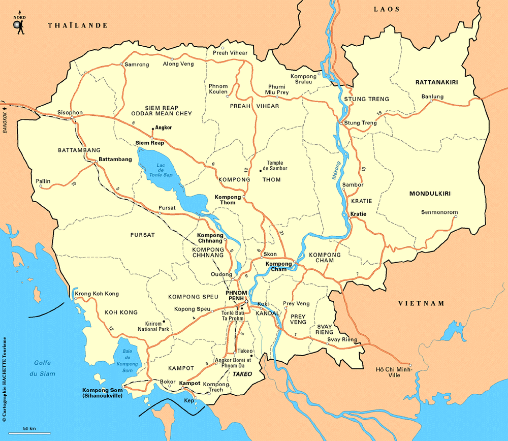 Carte Cambodge - Plan Cambodge