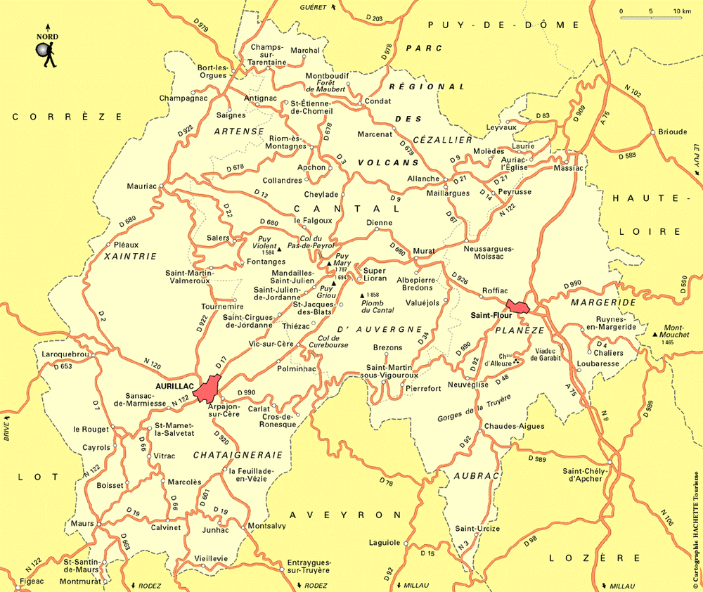 Carte Cantal - Plan Cantal