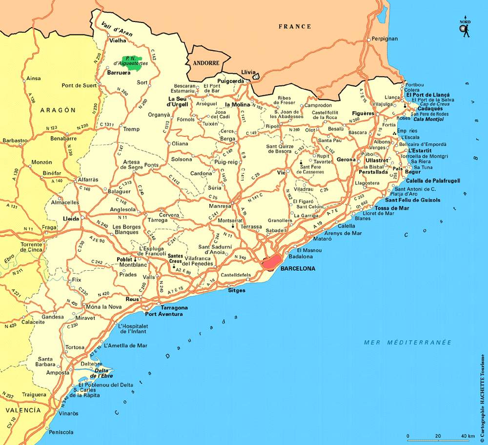 Carte Catalogne - Plan Catalogne