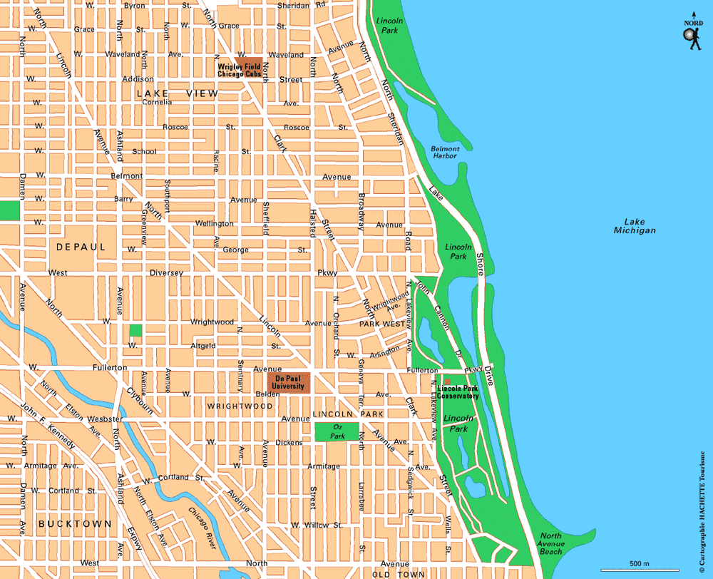 Carte Chicago Nord - Plan Chicago Nord