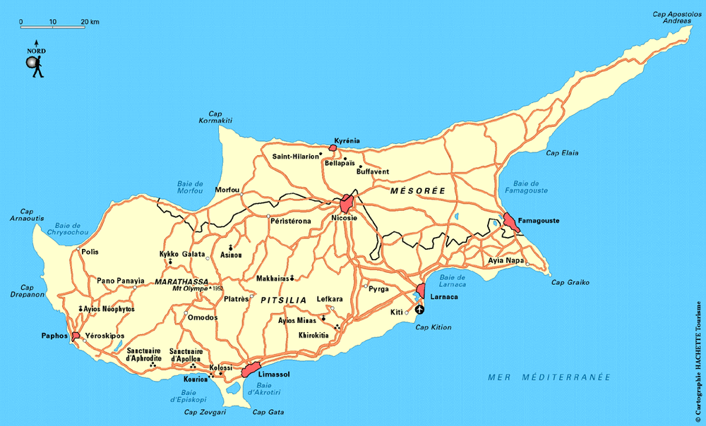 Carte Chypre - Plan Chypre