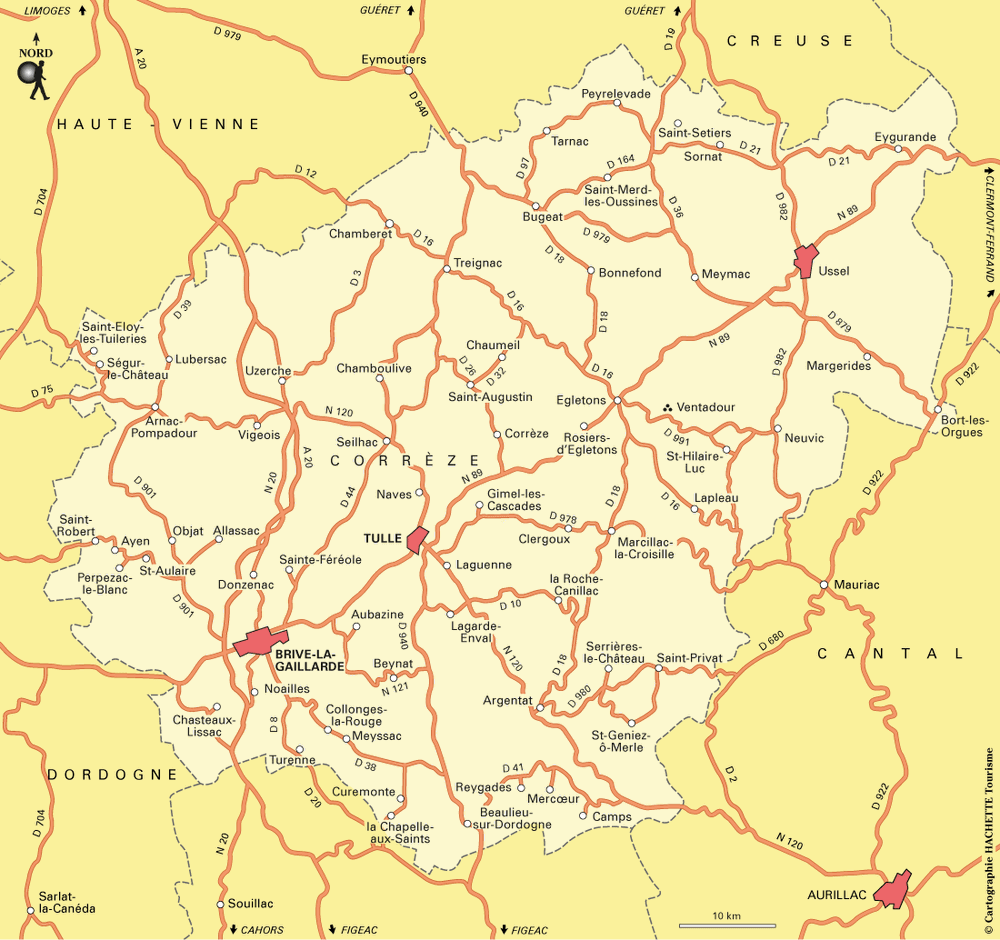 Carte Corrèze - Plan Corrèze