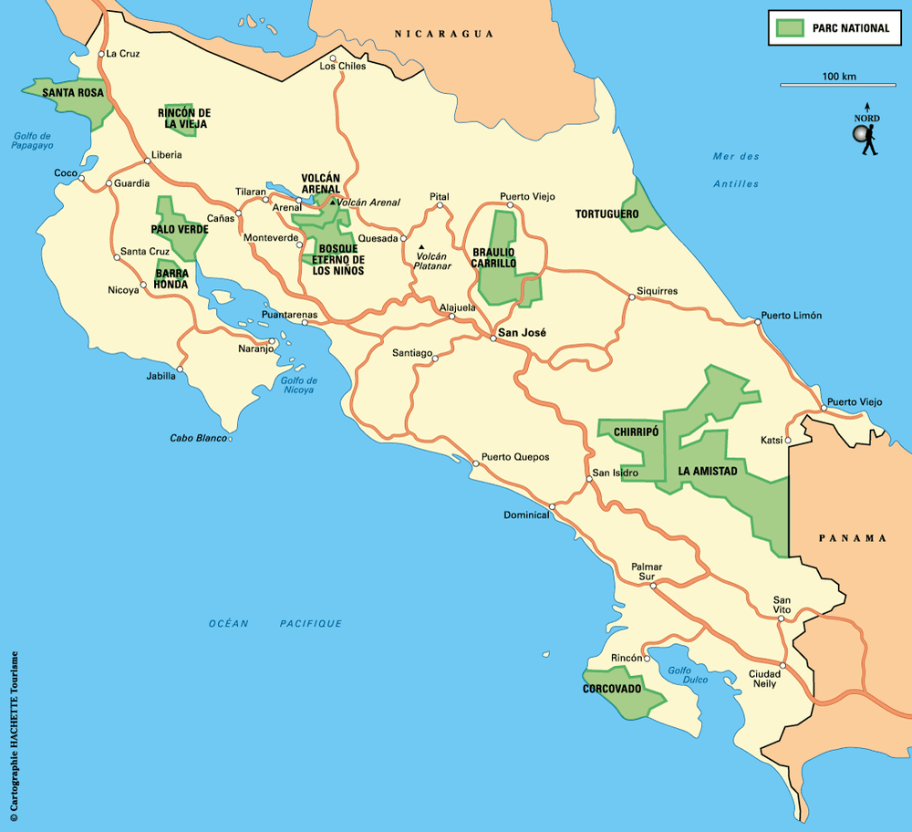 Carte Costa Rica - Plan Costa Rica