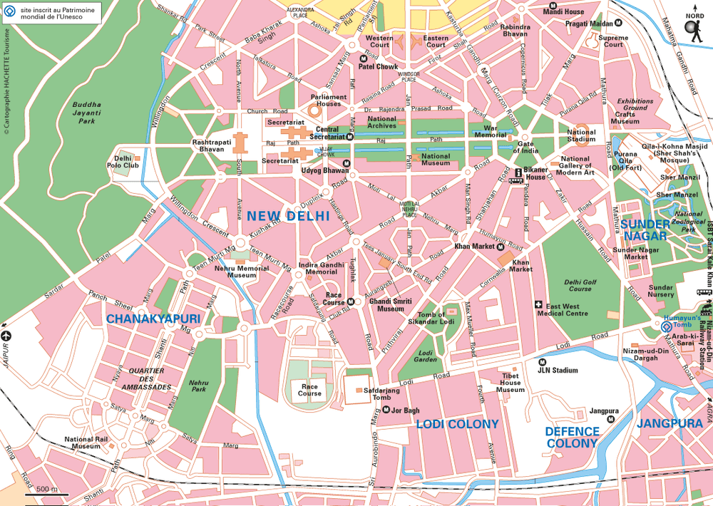 Carte Delhi Centre sud - Plan Delhi Centre sud