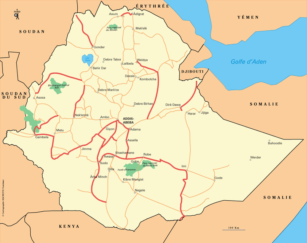 Carte Éthiopie - Plan Éthiopie