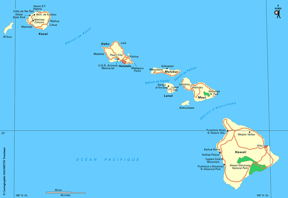 Carte Hawaii - Plan Hawaii