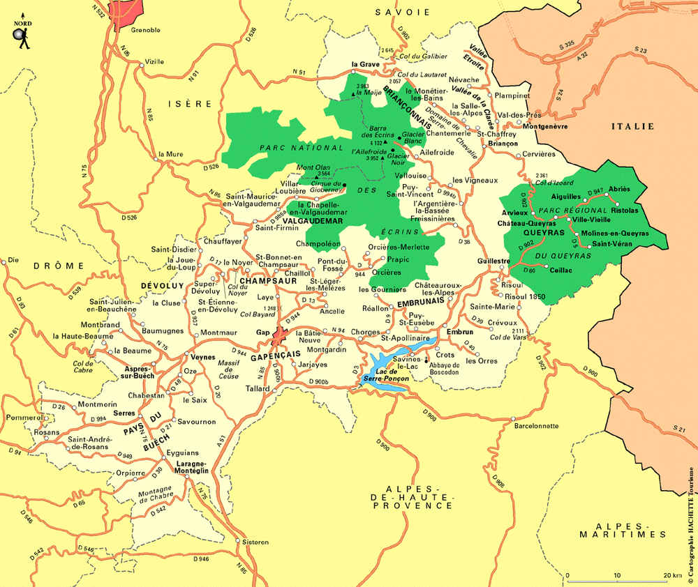 Carte Hautes-Alpes - Plan Hautes-Alpes