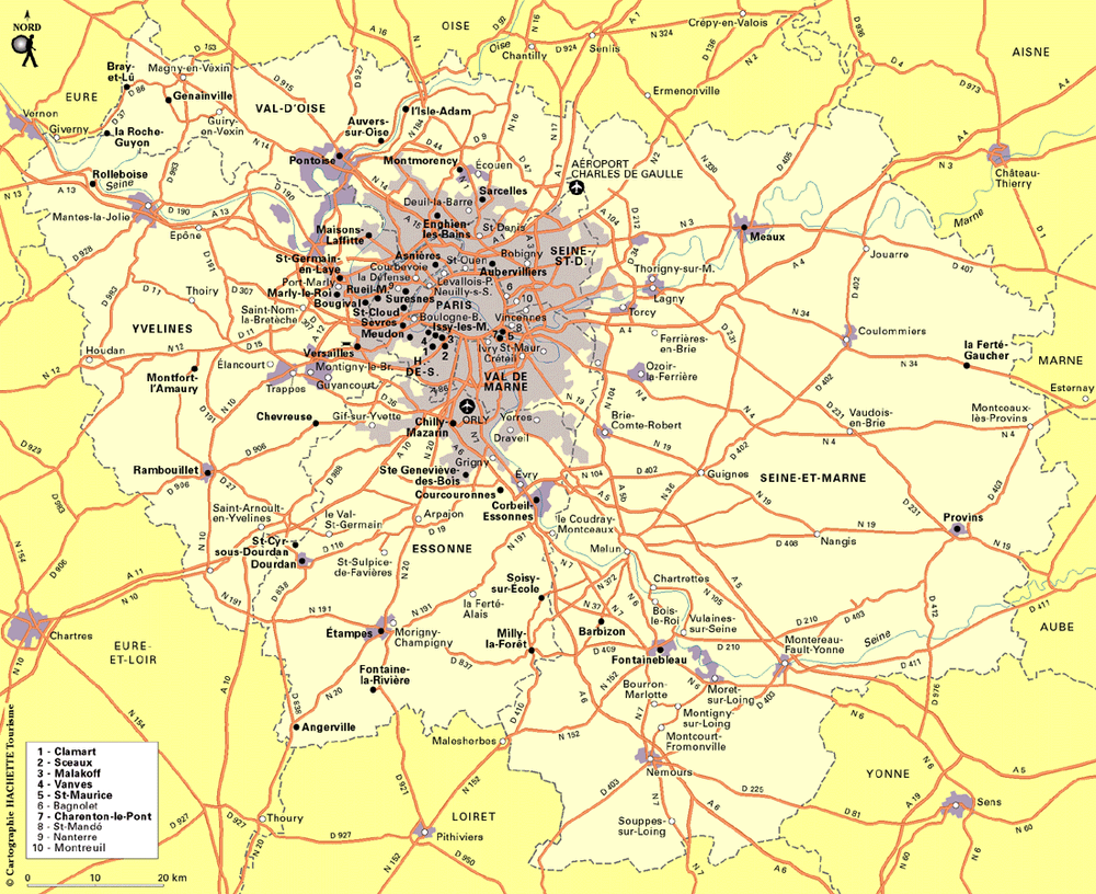 Carte Ile de France - Plan Ile de France