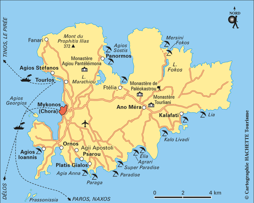 Carte Mykonos - Plan Mykonos
