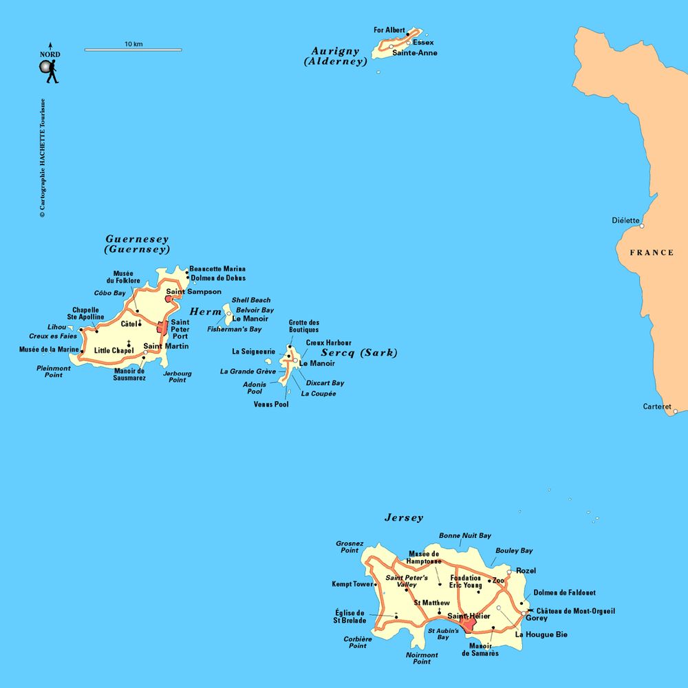 Carte Iles anglo-normandes - Plan Iles anglo-normandes