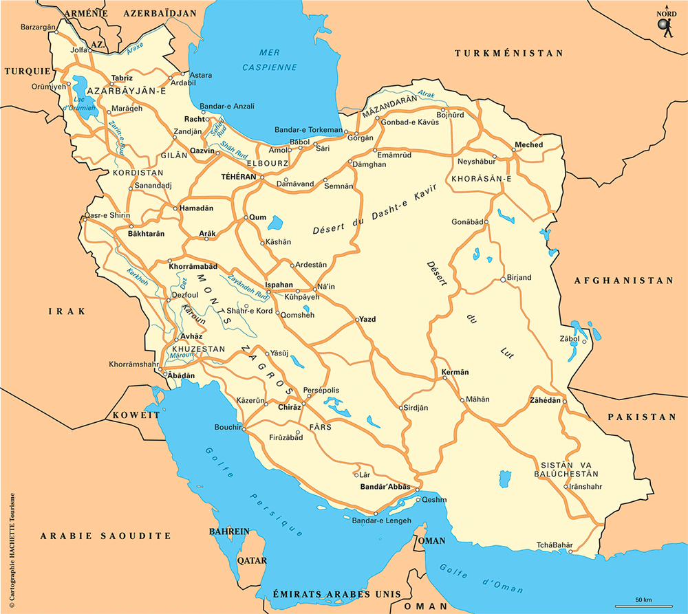 Carte Iran - Plan Iran