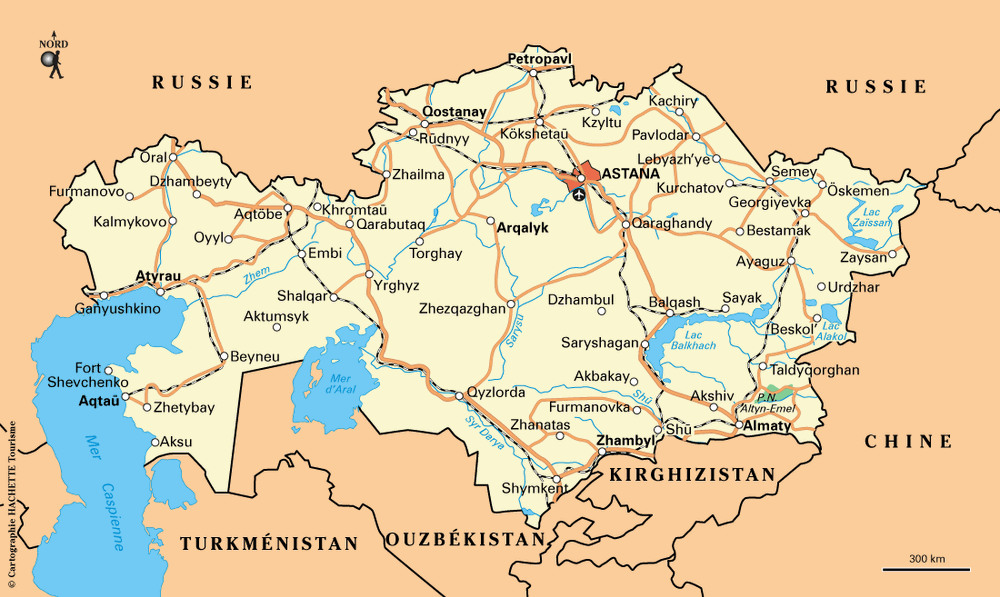 Carte Kazakhstan - Plan Kazakhstan