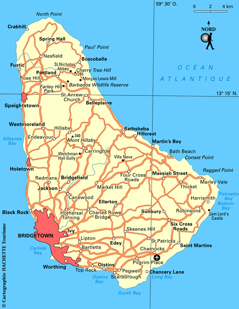 Carte La Barbade - Plan La Barbade