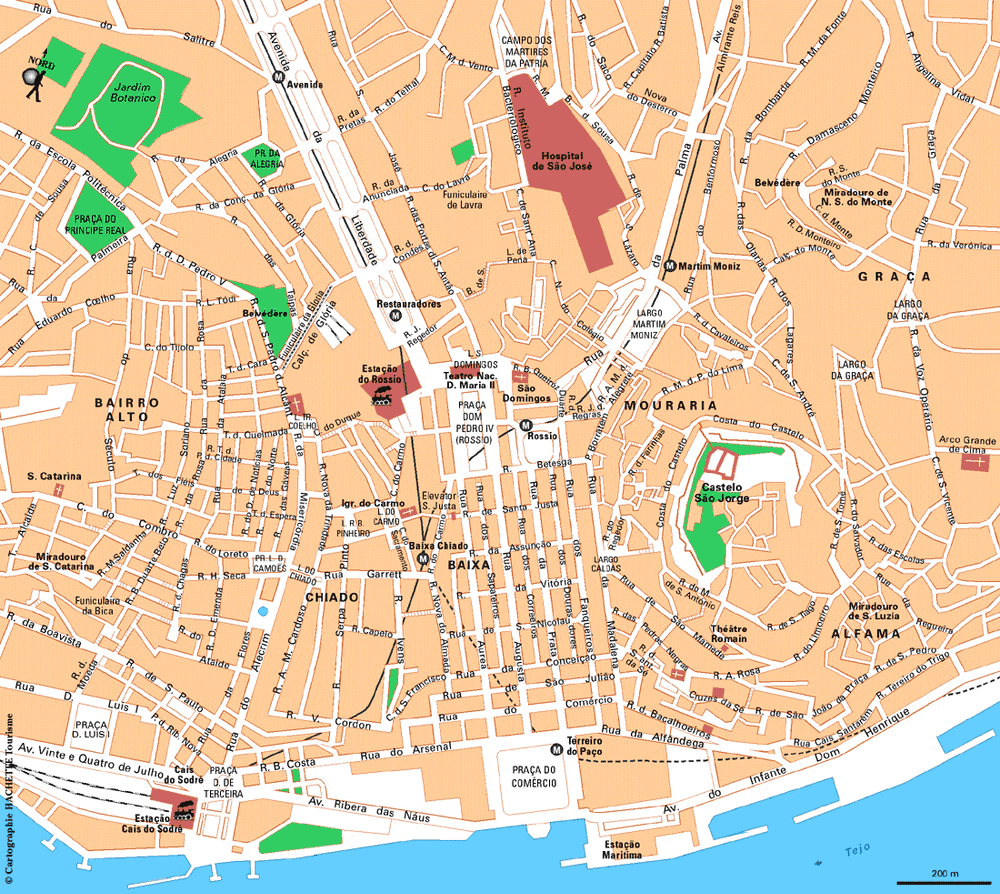 Carte Lisbonne Centre-ville - Plan Lisbonne Centre-ville