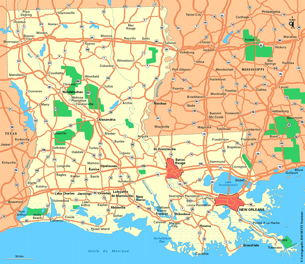 Carte Louisiane - Plan Louisiane