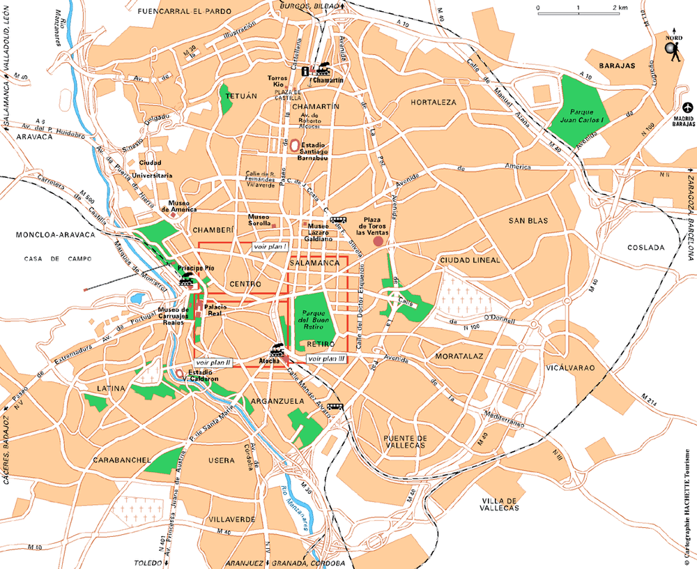 Carte Madrid vue d'ensemble - Plan Madrid vue d'ensemble