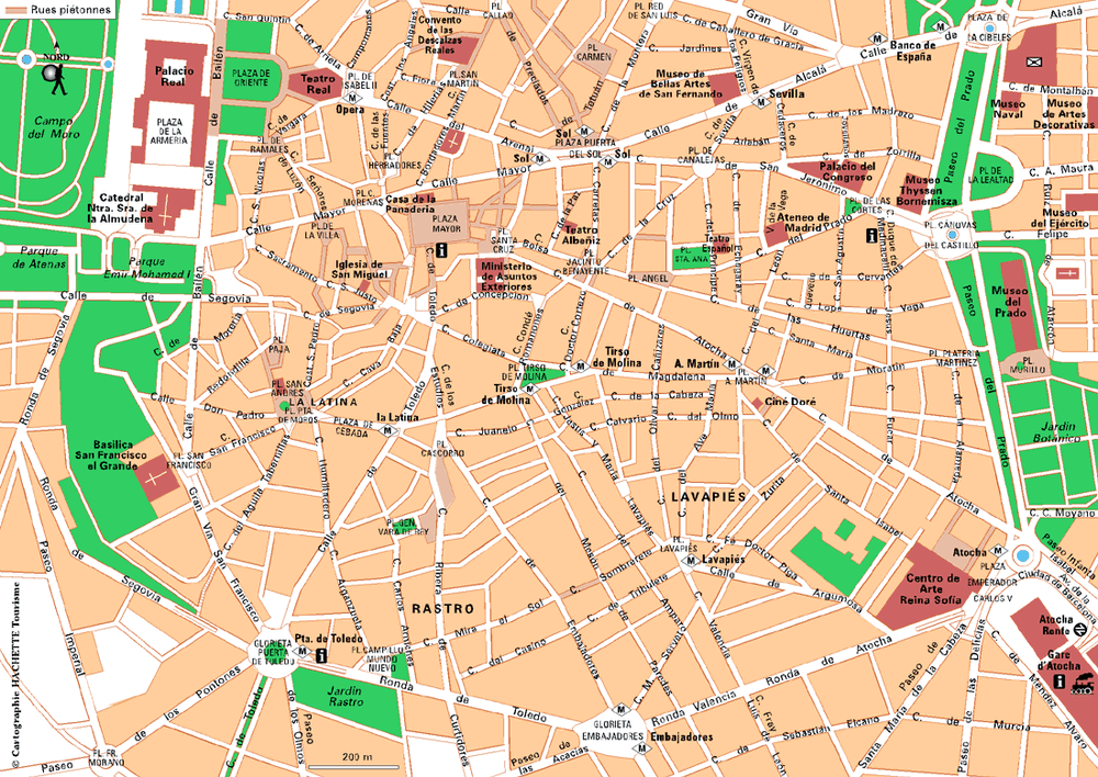 Carte Madrid Centro sud - Plan Madrid Centro sud