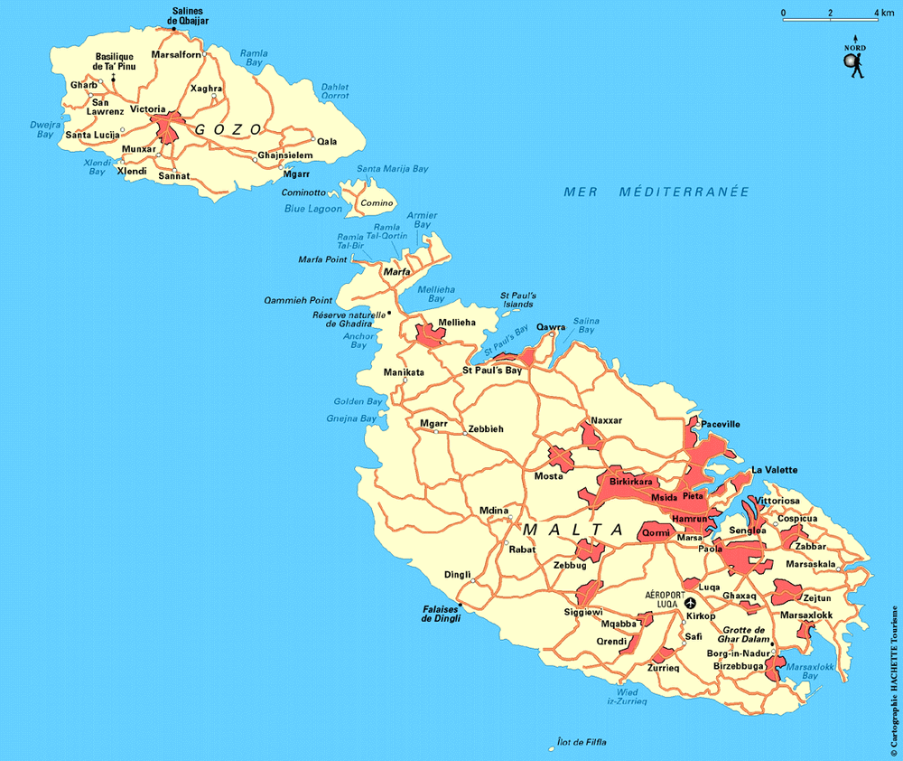 Carte Malte - Plan Malte