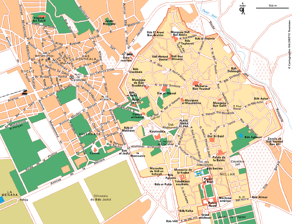 Carte Marrakech - Vue générale - Plan Marrakech - Vue générale