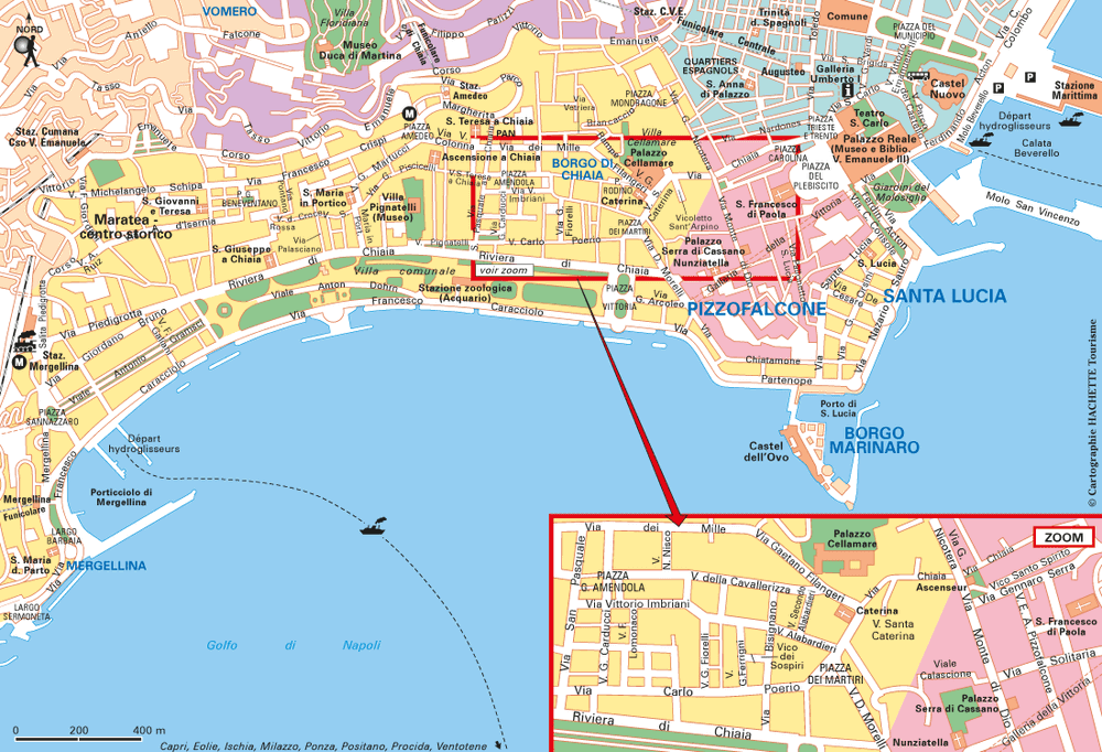 Carte Naples Pizzofalcone - Plan Naples Pizzofalcone
