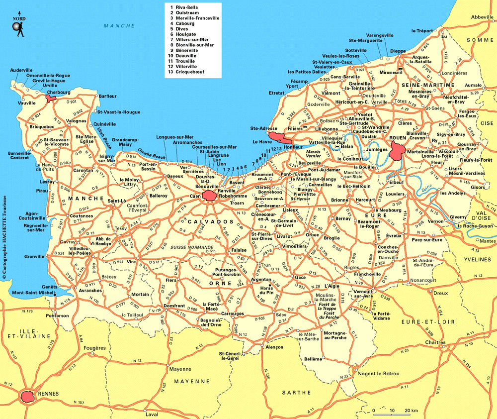 Carte Normandie - Plan Normandie