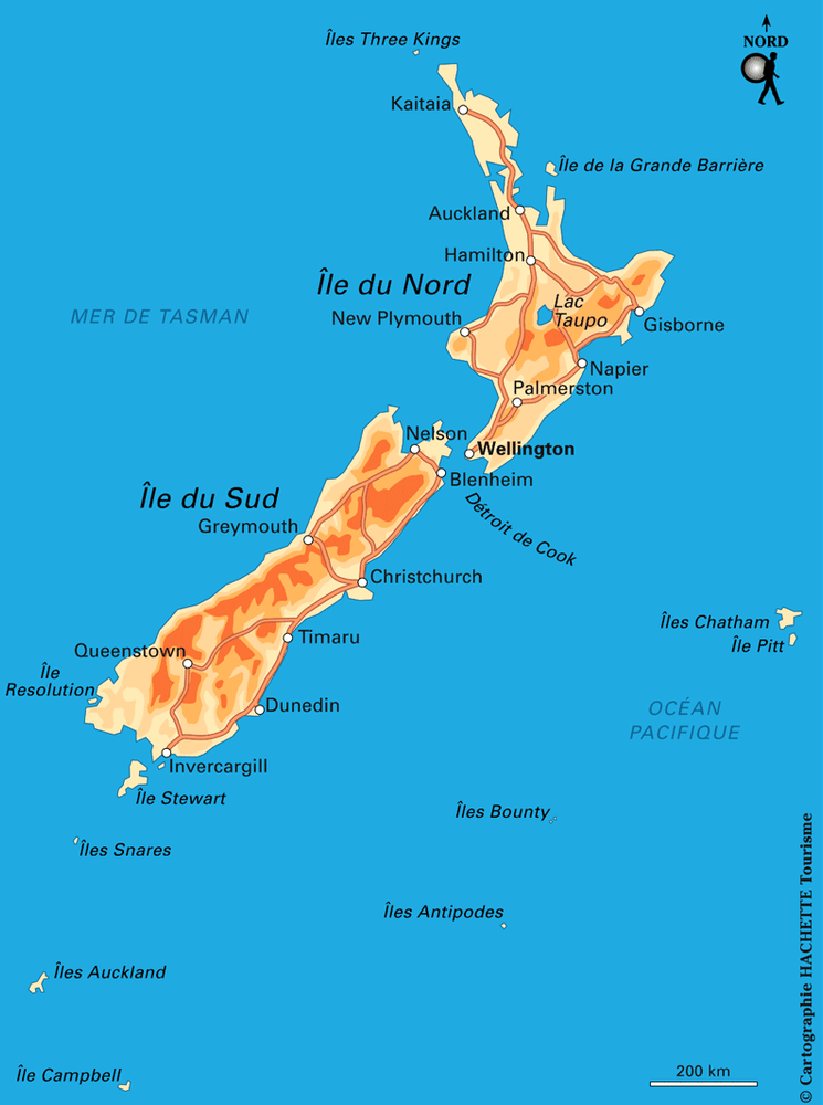 Carte Nouvelle Zélande - Plan Nouvelle Zélande