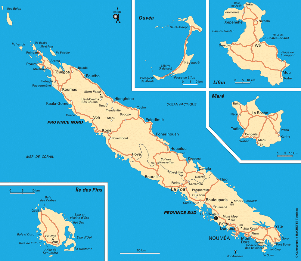 Carte Nouvelle-Calédonie - Plan Nouvelle-Calédonie