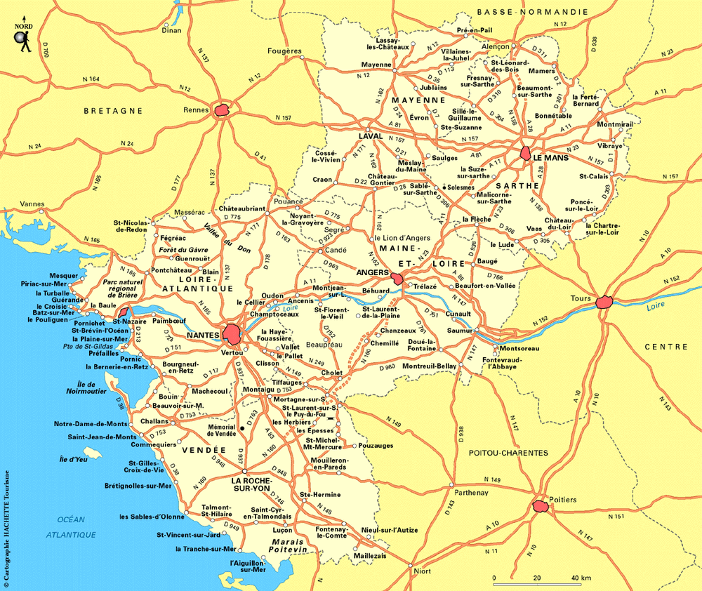 Carte Pays de la Loire - Plan Pays de la Loire