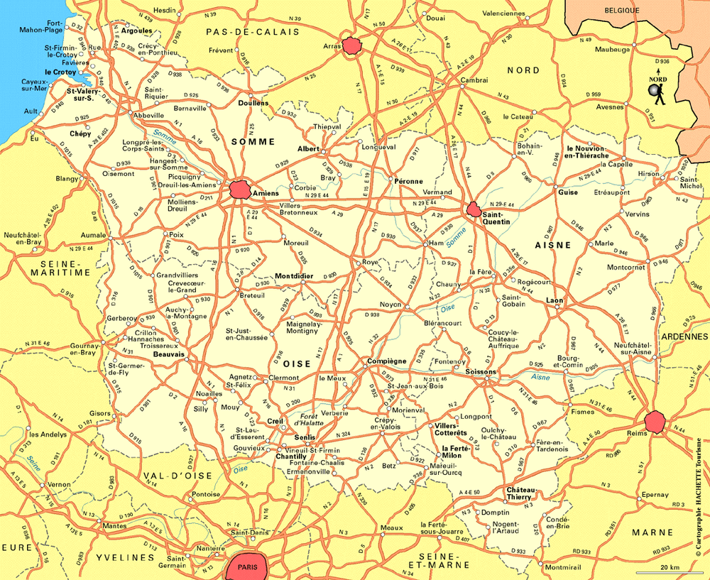 Carte Picardie - Plan Picardie