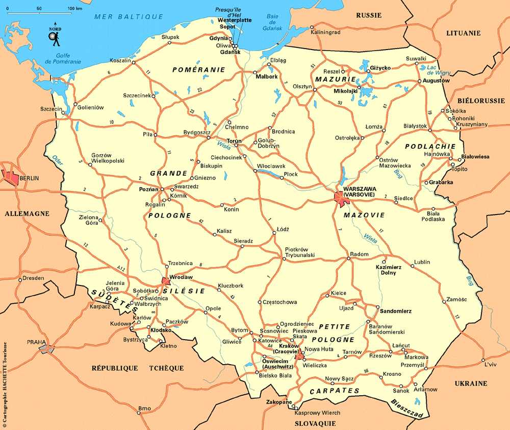 Carte Pologne - Plan Pologne