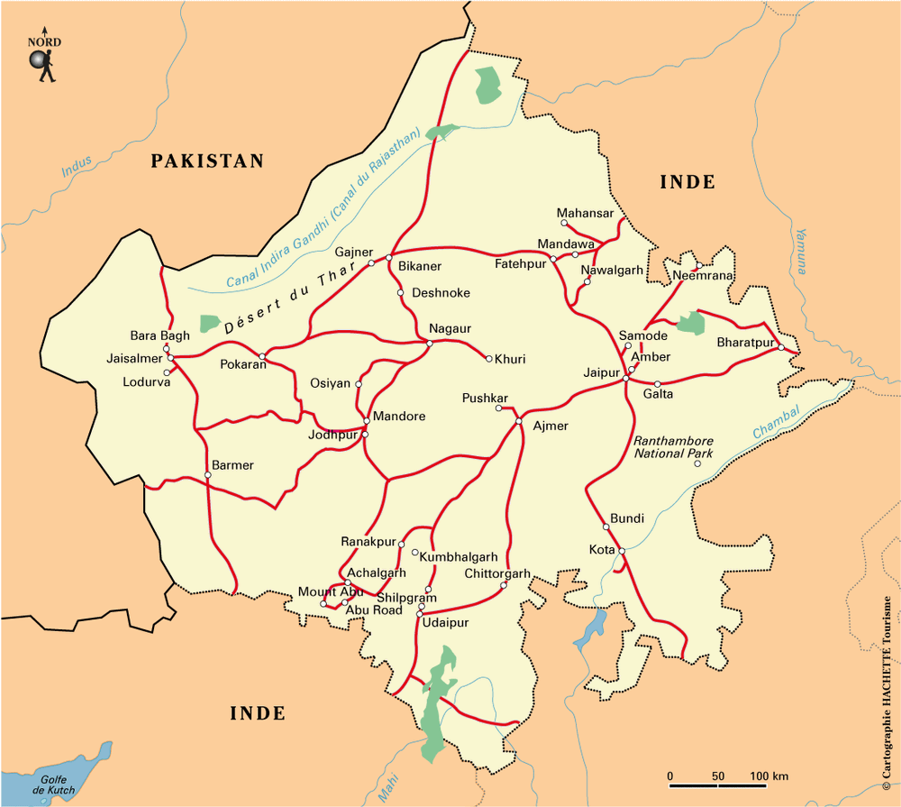 Carte Rajasthan - Plan Rajasthan