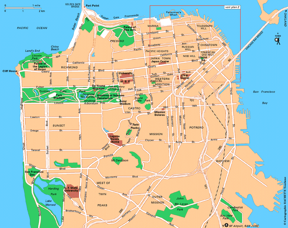Carte San Francisco : Plan général - Plan San Francisco : Plan général