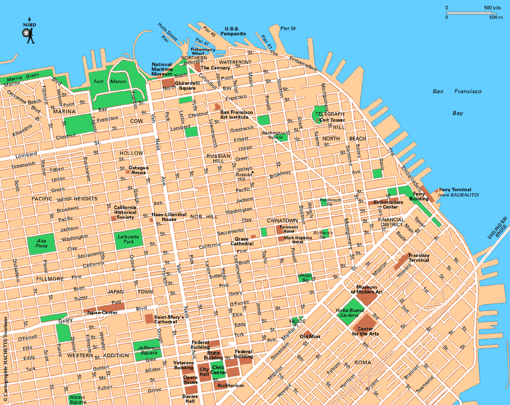 Carte San Francisco : Downtown - Plan San Francisco : Downtown